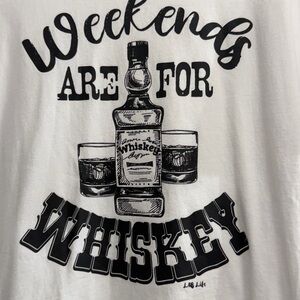 🥳 4 for $10 White Graphic T-Shirt with Whiskey Print